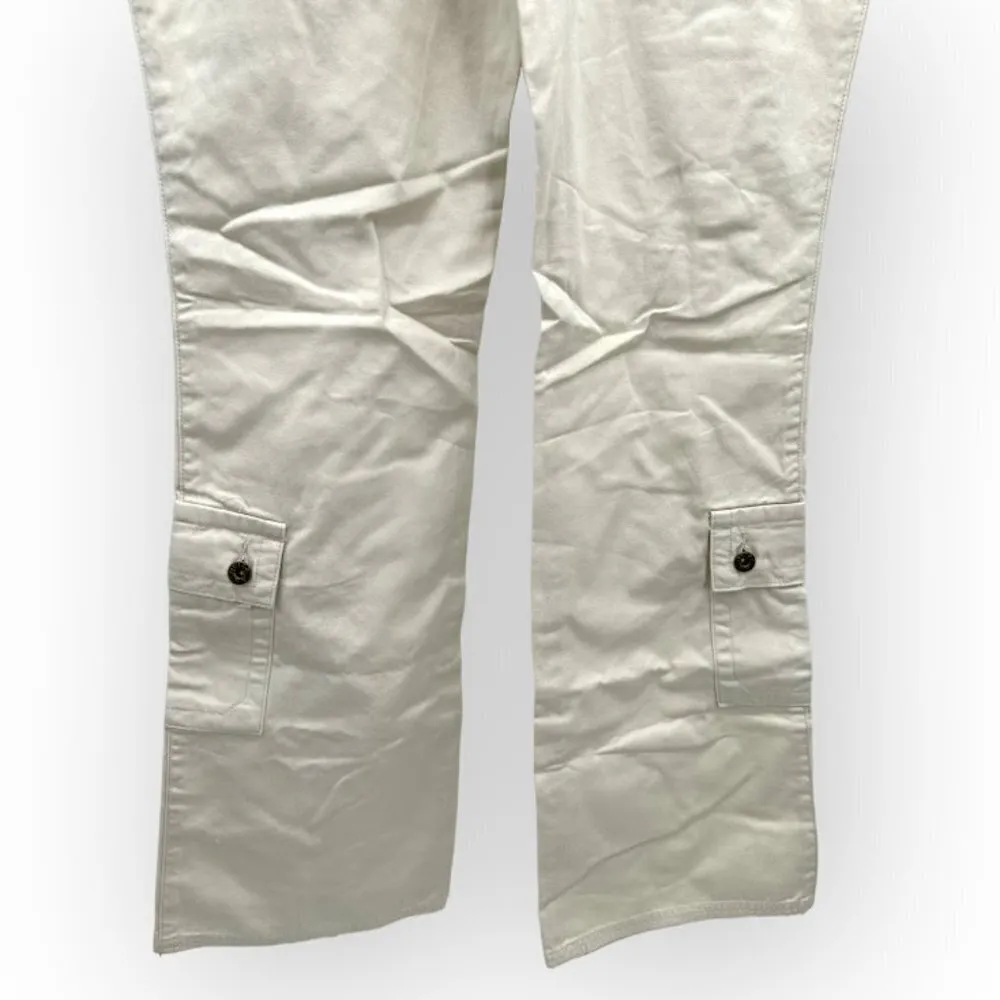 Vintage Y2K Quizz New York Flare Leg Bib Overall Jeans 9/10 NWT White Size undefined - Image 6