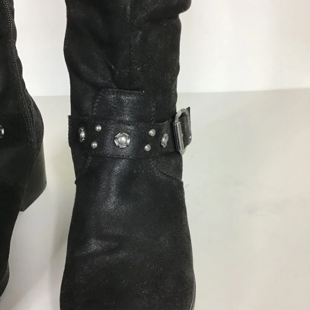 Carlos Santana Women tall boots Sz. 7 Black. EUC Cara Wide calf  Tall biker boot - Image 6