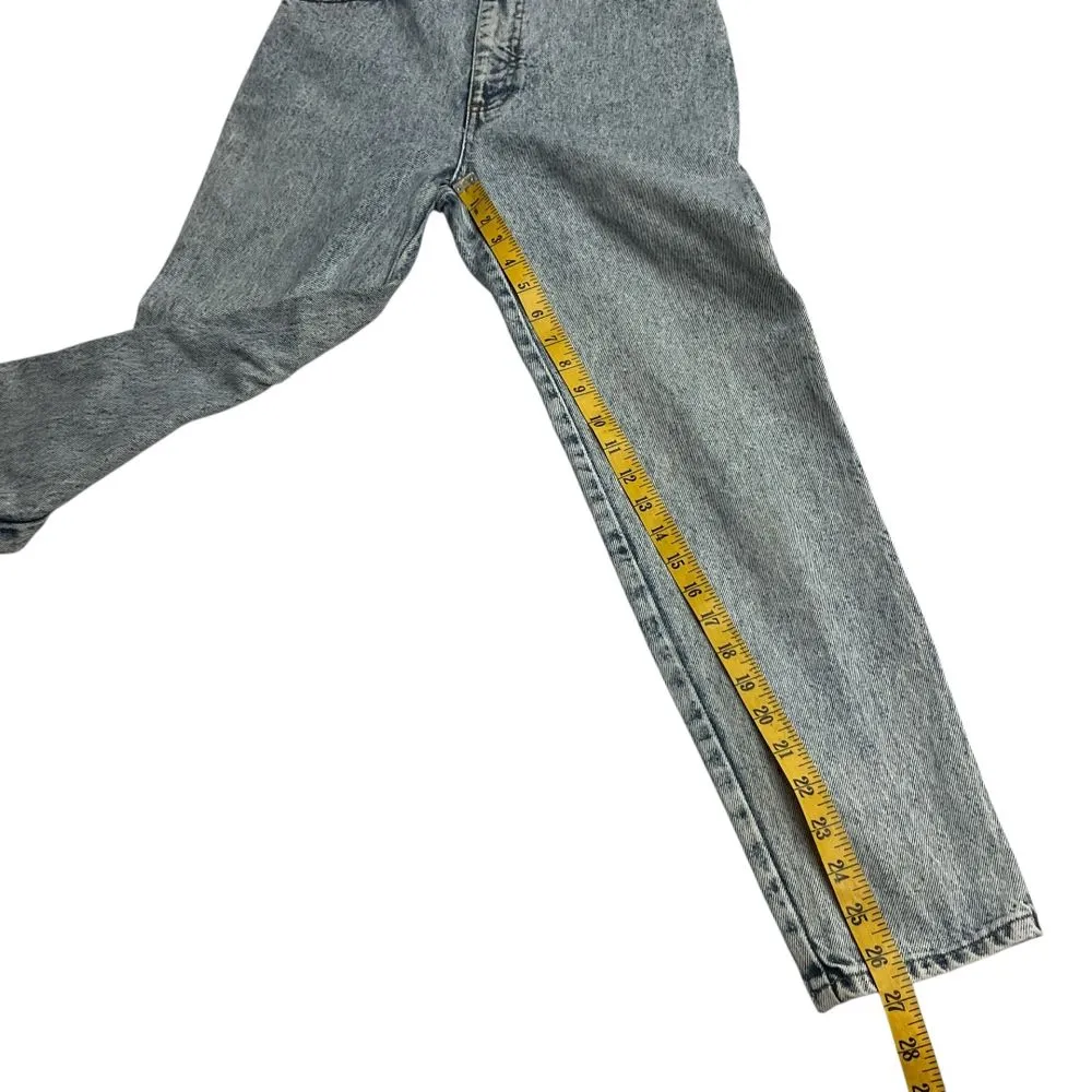 Vintage Nuovo High Waisted Mom‎ Jeans Size 7 Acid Wash Denim Ankle Zip Bow 80s Blue - Image 9