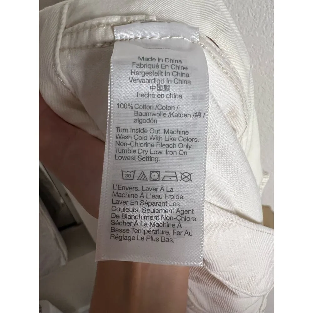 Madewell Rigid Denim A-Line Off White Dolphin Hem Mini Skirt Size 33 - Image 10