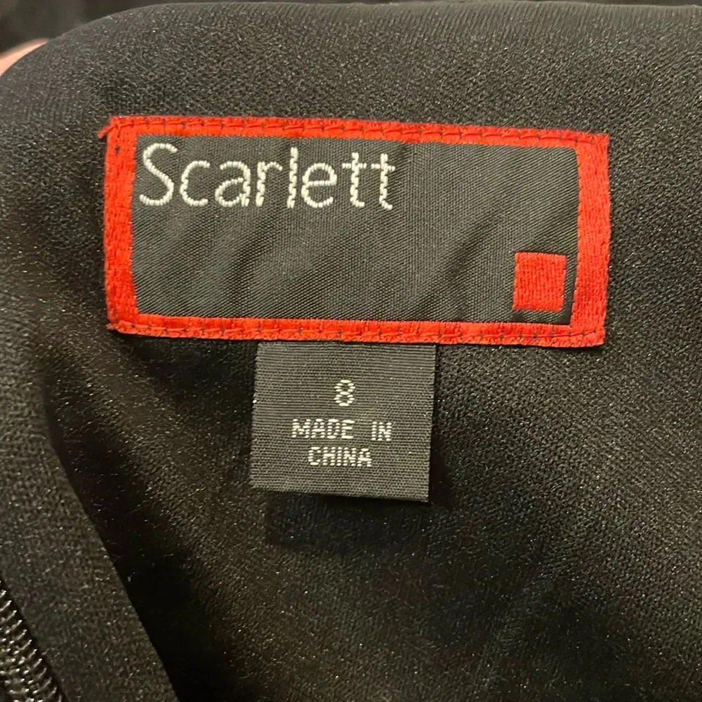 Scarlett- Black Lace Sequined Long Mesh Open Sleeve Cuffed Mini Dress- Size 8 - Image 3