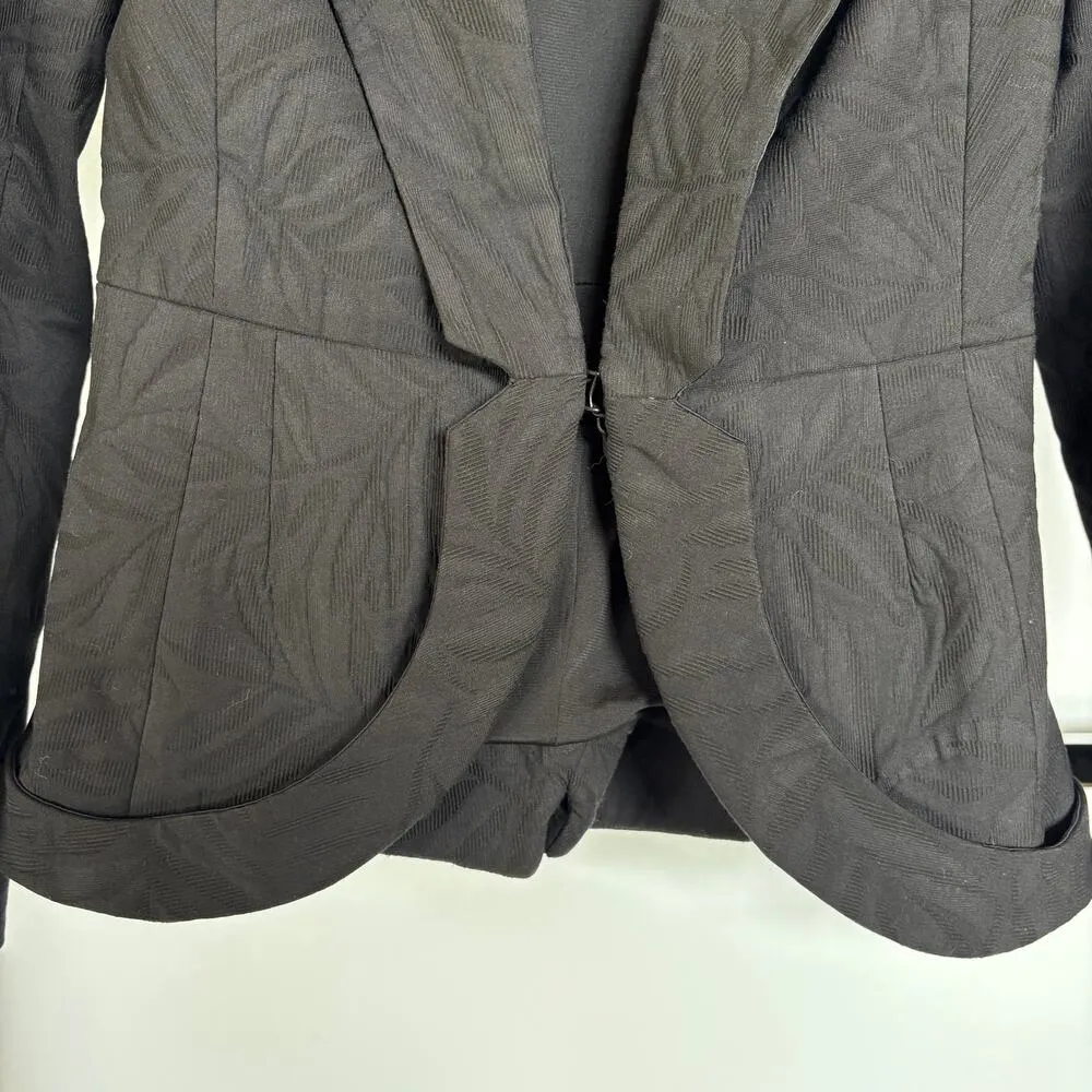 Z. Spoke Zac Posen Black Textured Classic Blazer Jacket Career Quiet Luxury Sz 6 - Image 3
