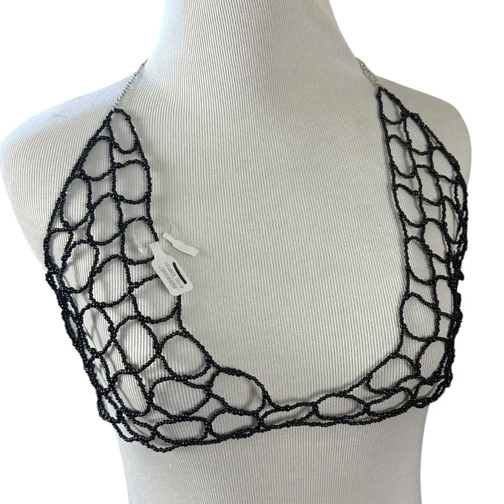 Free People Ethereal Dainty First Love Pearl Body Chain in Black NWT Coquette OS - Image 5