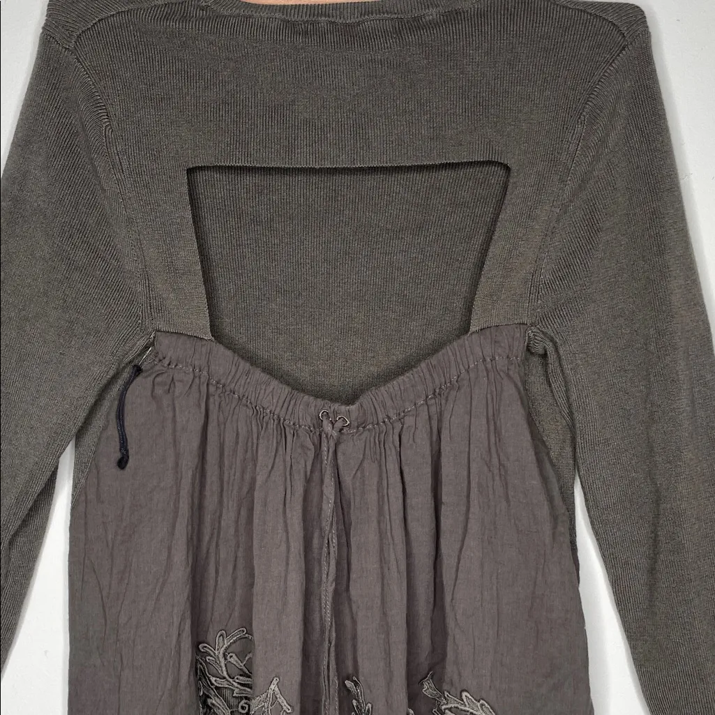 Bailey 44 Love Ya So Sweater Green Silk Bamboo Wool Blend Open Back Size S - Image 5