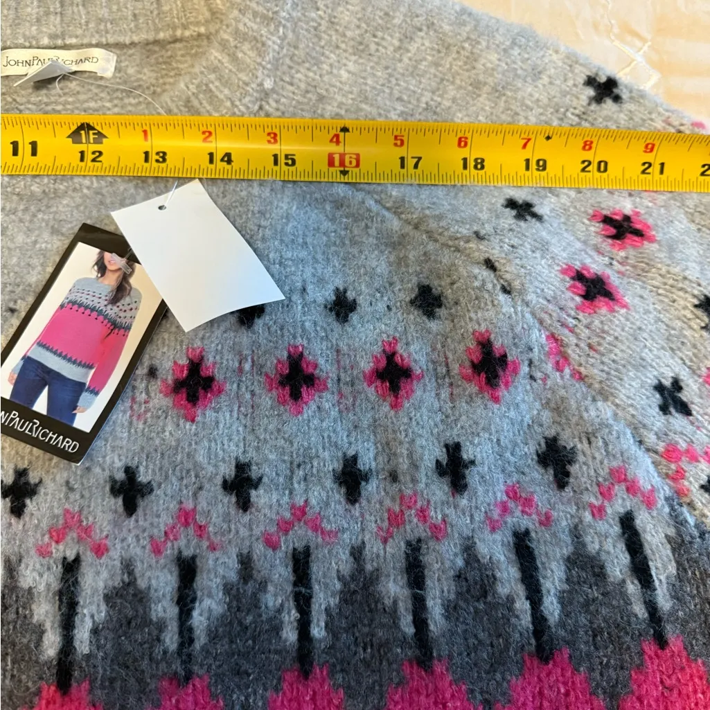 MWT JohnPaulRichard Pink and Gray Crew Neck Sweater size M Size M - Image 6