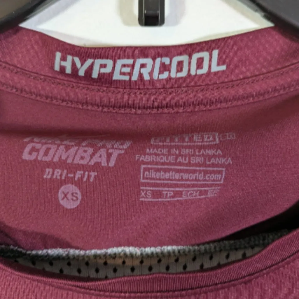 Nike Pro Combat Shirt Women XS Dri-Fit Fitted Short Sleeve Minnesota Gophers - Image 5