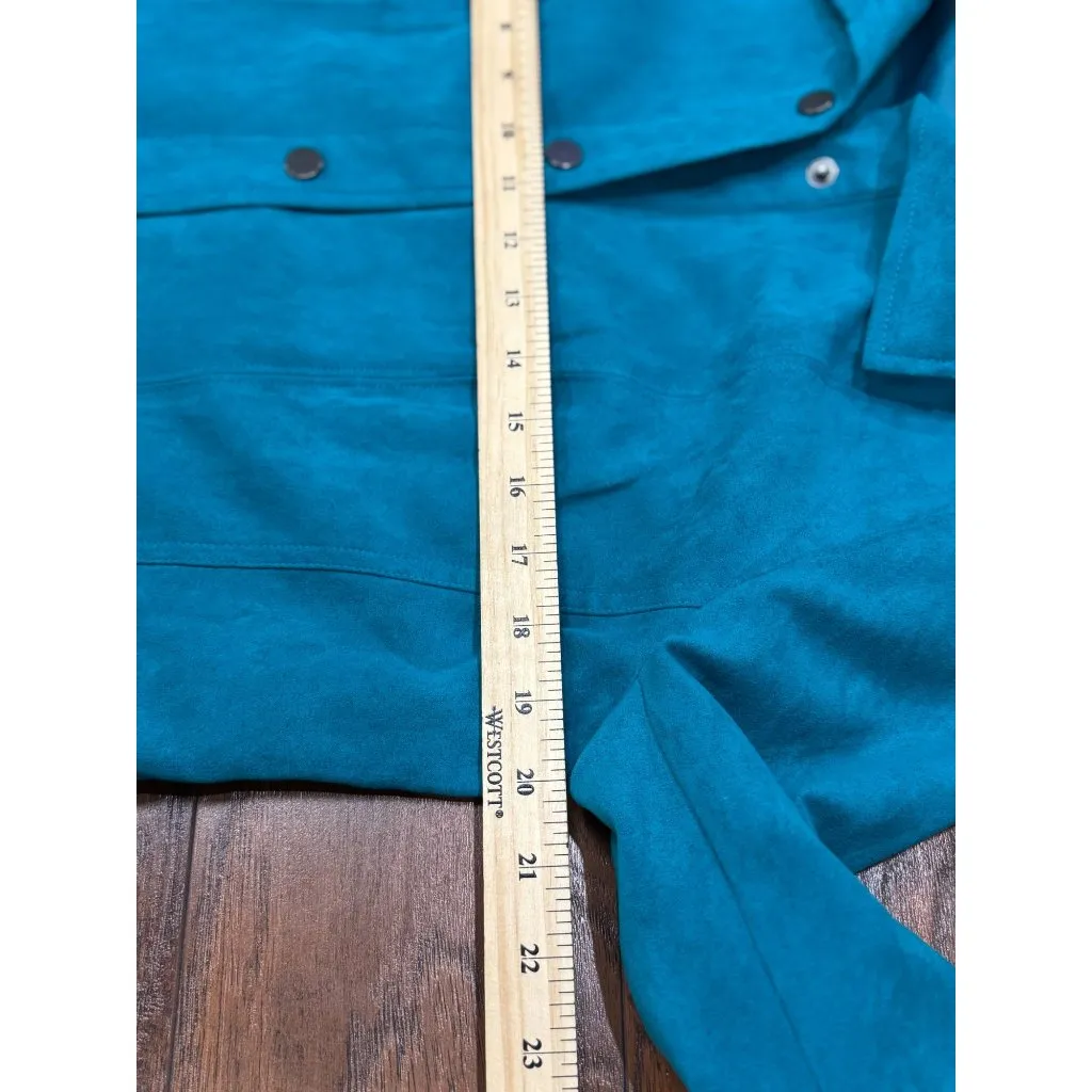 Studio Works NEW  Button Up Blazer Jacket Womens 10 Blue Pockets Lined Collared - Image 9