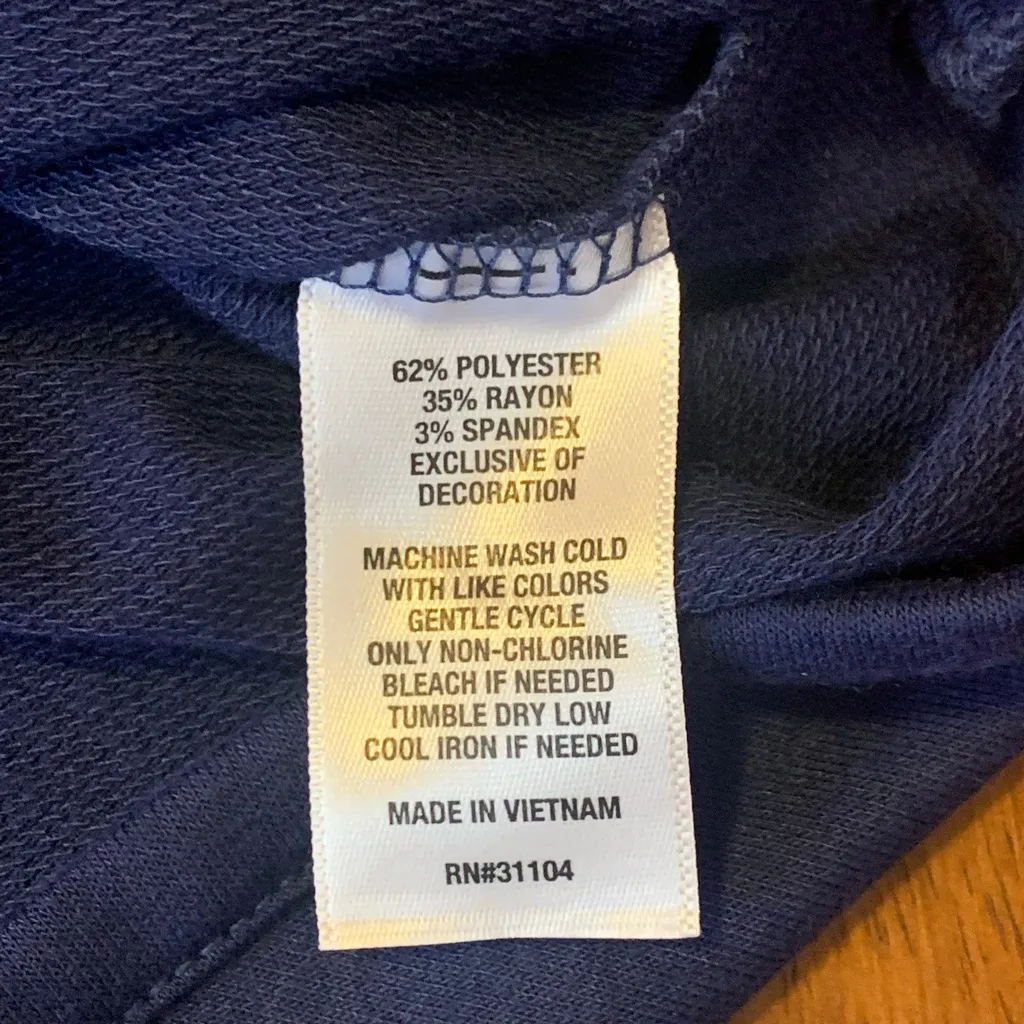 Crown & Ivy By Cabana Top XL Deep Blue Sweatshirt Stripe Long Sleeves - Image 4