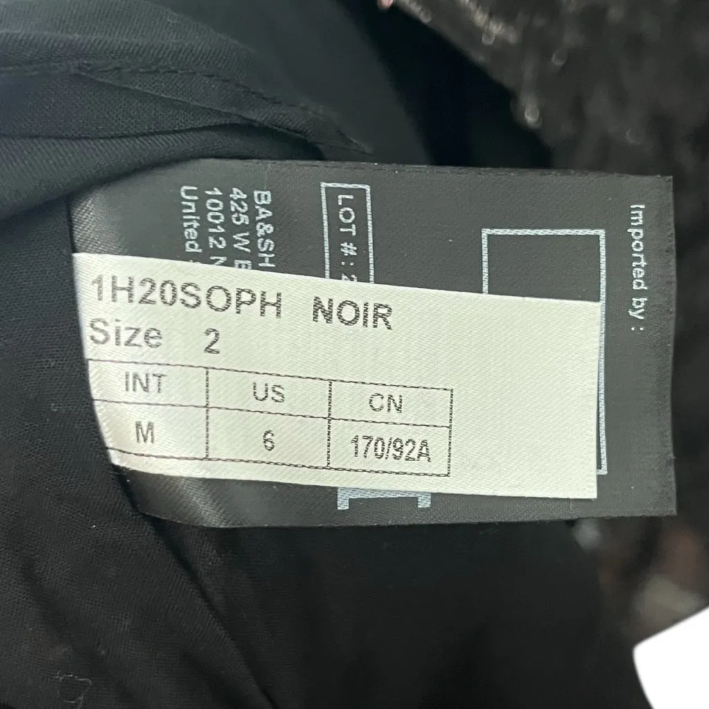 Ba&sh NWT Sophie Black Tiered Midi Dress Women’s Size 6 Silk Metallic Party - Image 10