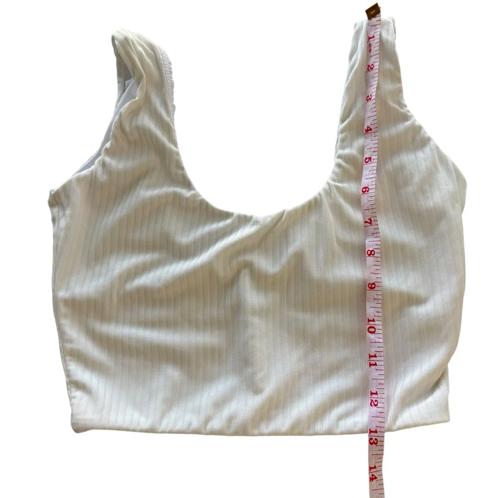 LPA Swim Sybil Bikini Top in White Ribbed Medium Vacation Beach Swimsuit Med M - Image 7