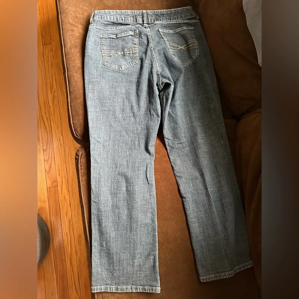 Blue Lee Rider Wide Leg Jeans Mid Rise Sz 16 P - Image 2