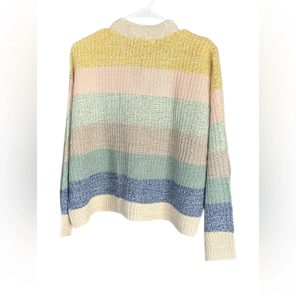 Vince Pastel Striped Women's Cardigan Yellow Size 2X - Image 3