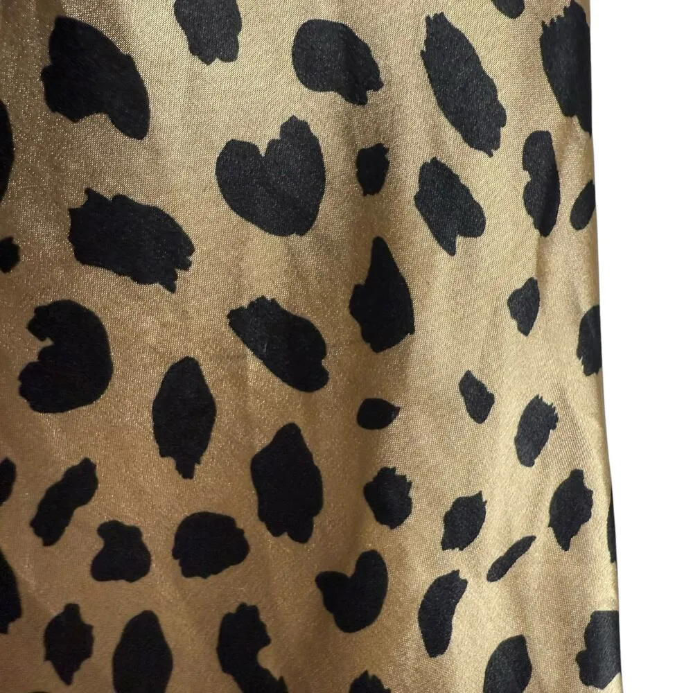 Kourt Gold Black Cheetah Animal Print Satin A - Image 7