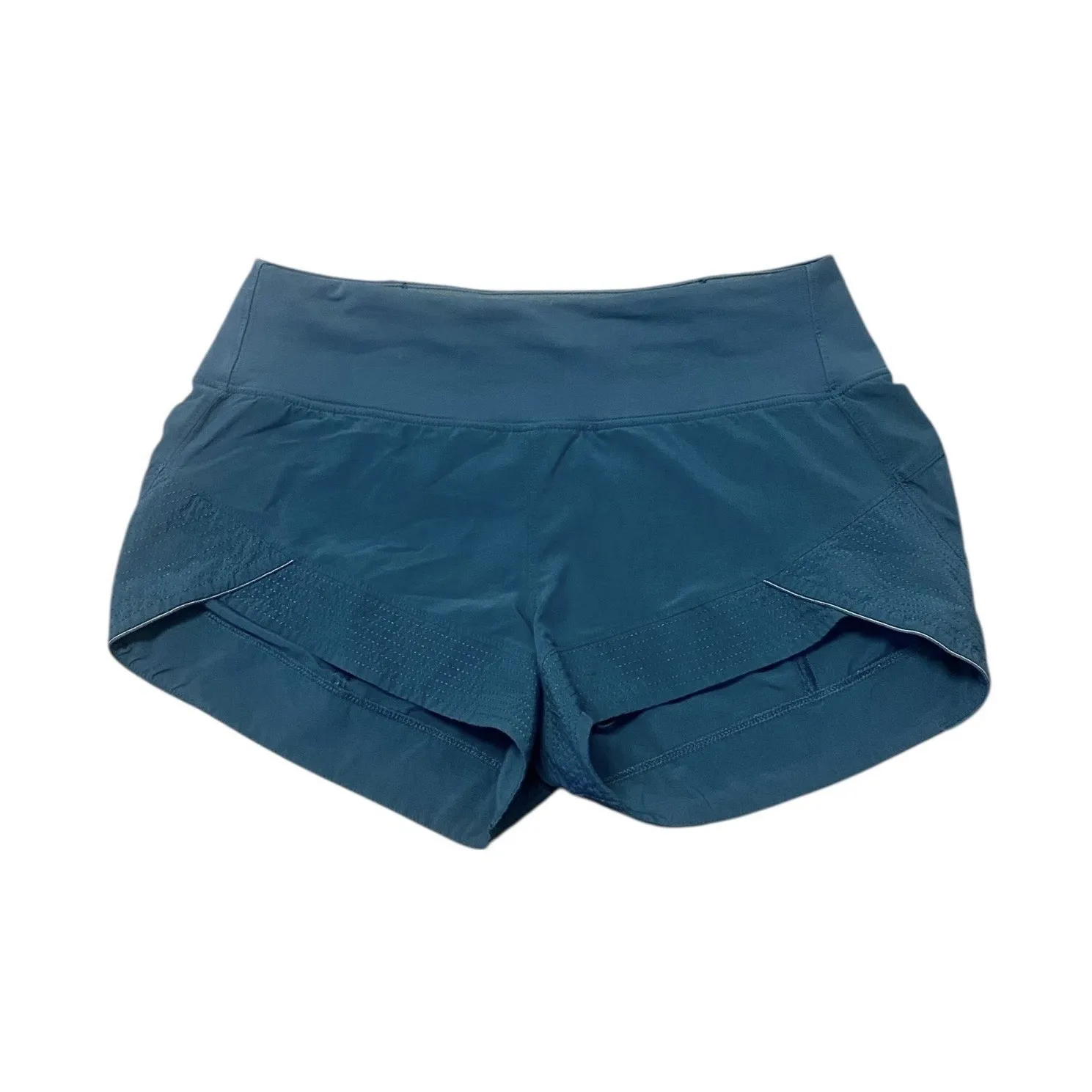 Lululemon Motionful Shorts Womens 4 Tile Blue Running Pockets Athletic - Image 2