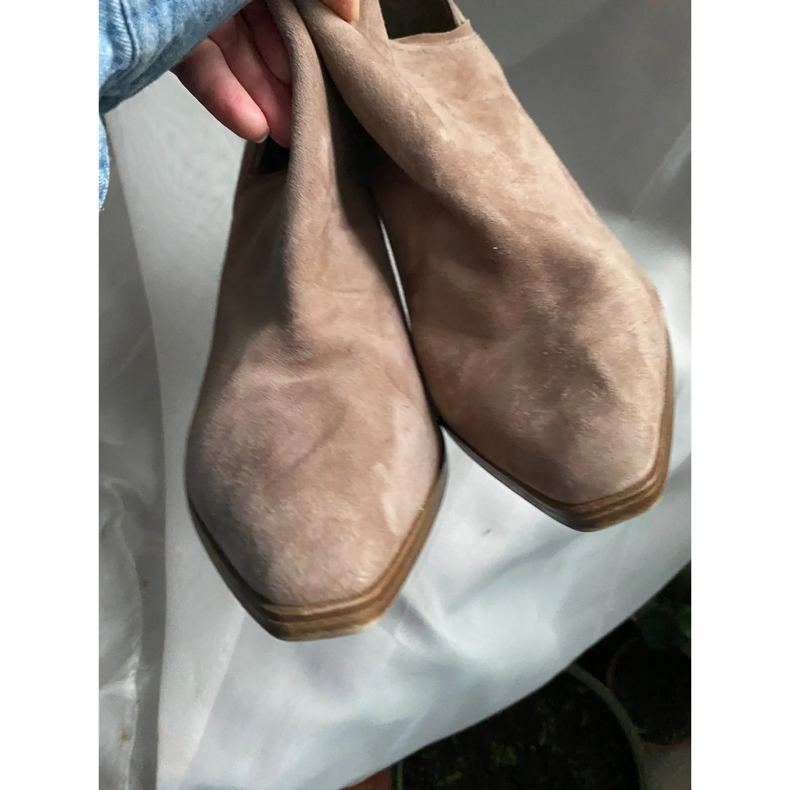 Steve Madden Havannah Suede Tan Ankle Heel Booties Boots 7.5 Western Boho Preppy - Image 4