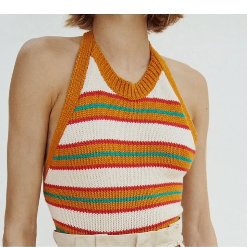 Zara Knit halter top multicolor size Small - Image 2