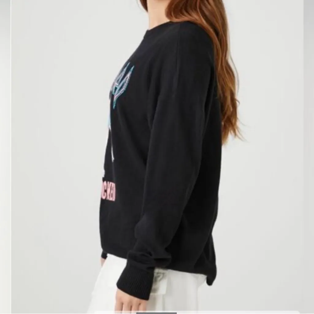 Def Leppard Black Graphic Sweater Women’s Size Small Vinyl Icons Forever 21 - Image 4