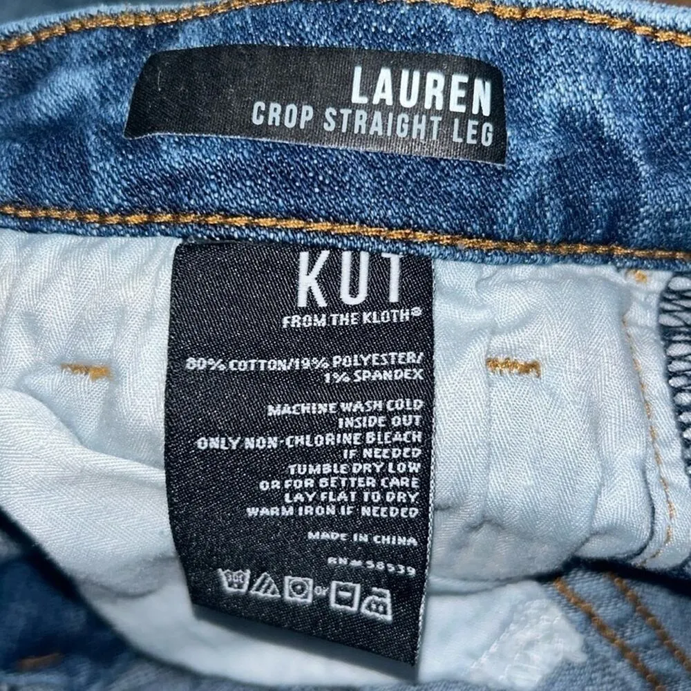 Woman’s KUT FROM THE KLOTH Lauren Eco Crop Straight Leg Jean Size 2 - Image 4