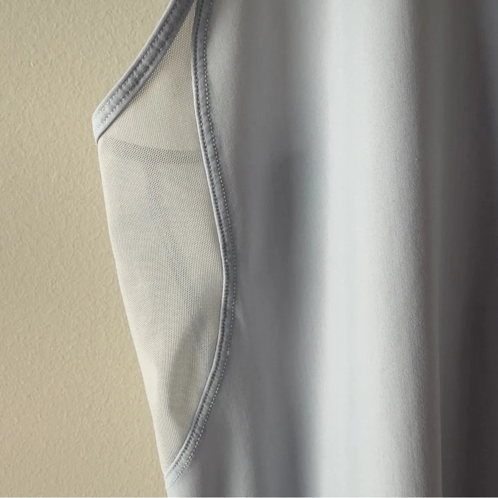 Lululemon Run Off-Route Tank top Fitted Sleeveless Blue sheer panel double strap - Image 5