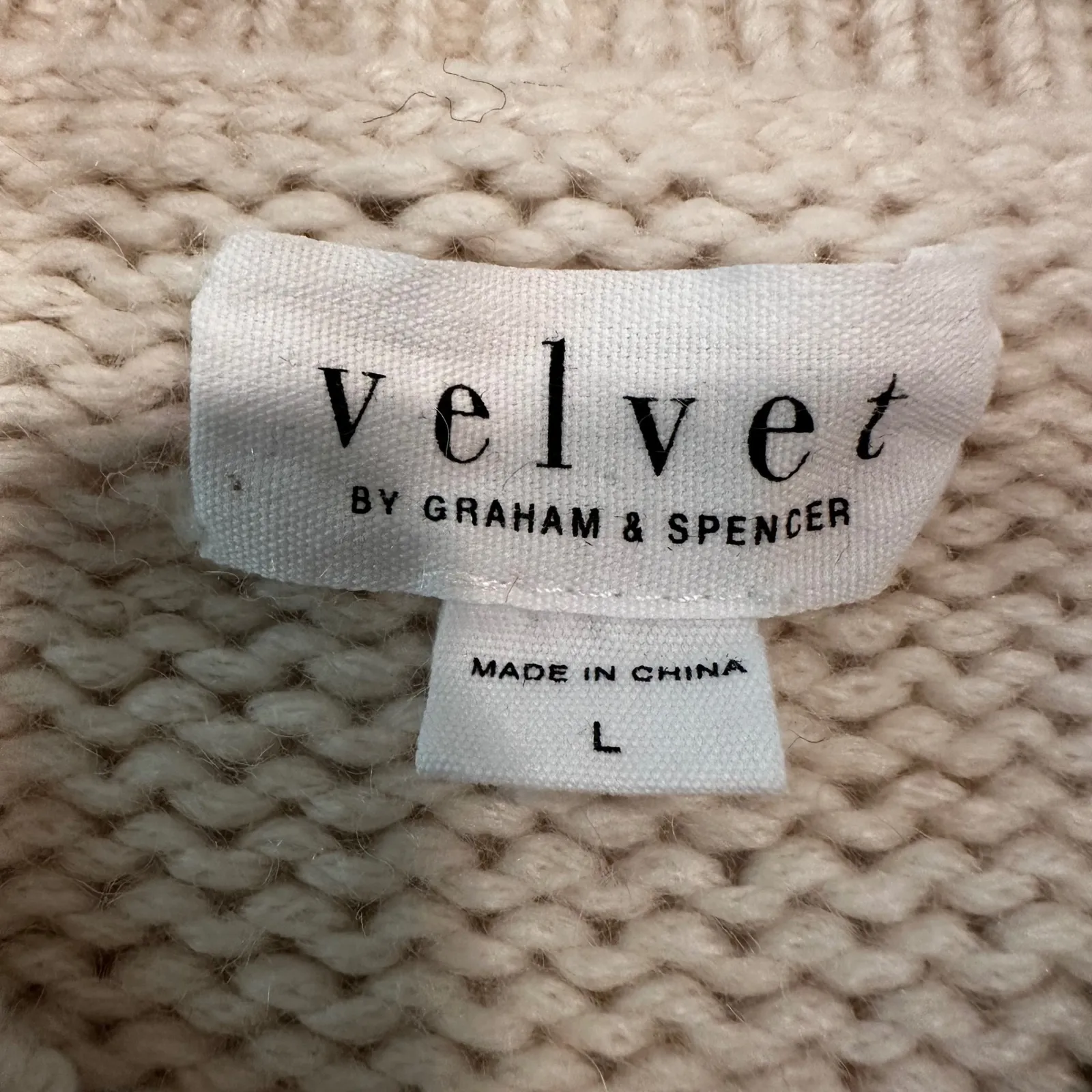 Velvet By Graham Spencer Pearla Wool Alpaca Sweater‎ Womens Large Cream Feminine - Image 7