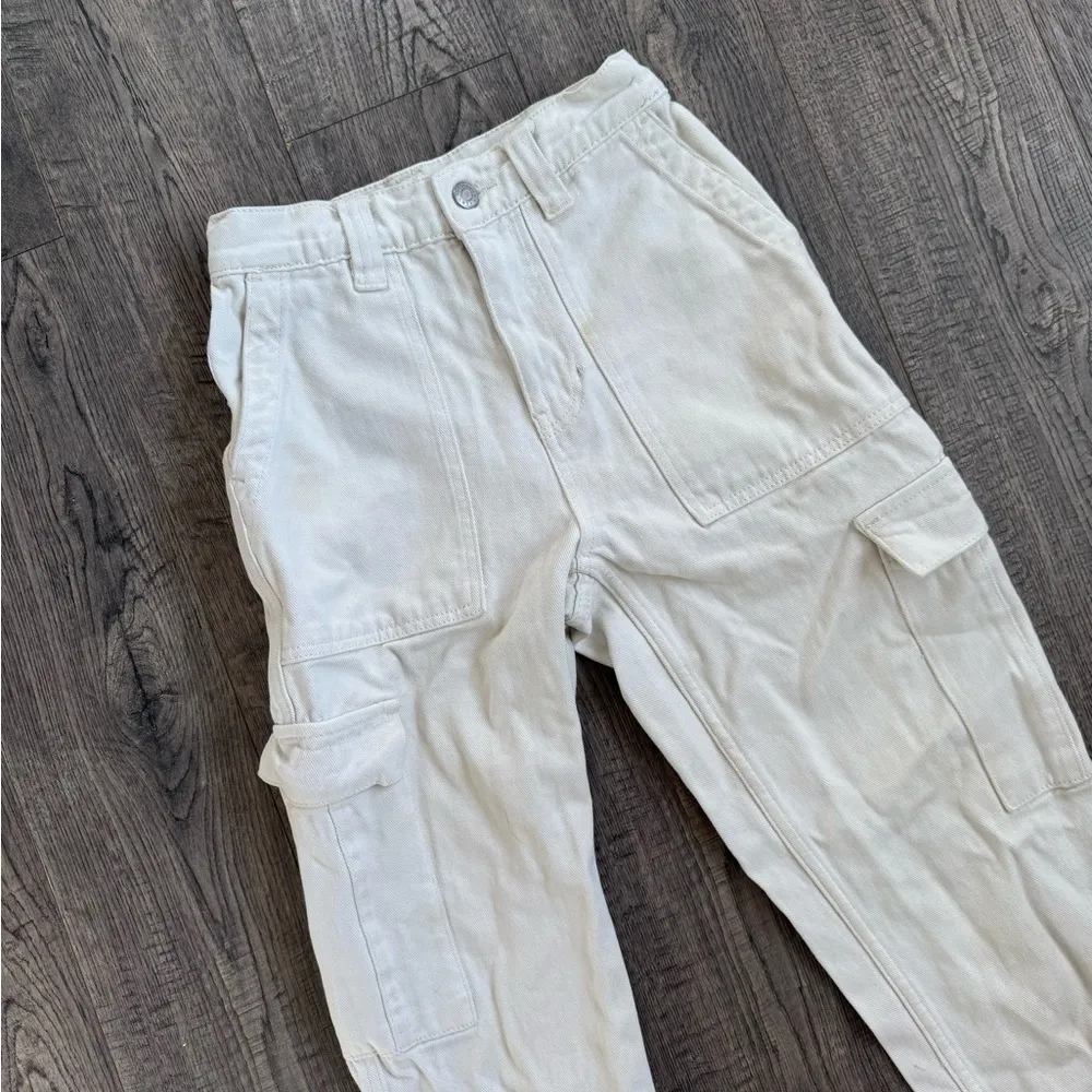 Pacsun Cream Carpenter Cargo Straight Leg Jeans - Image 2