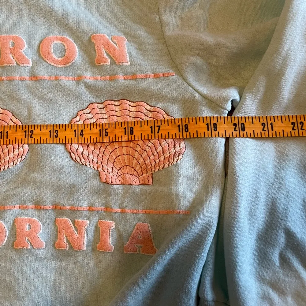 Vintage 80s Baby Blue Tiburon Sweatshirt Bay Area California Marin Sz M Seashell Size M - Image 4