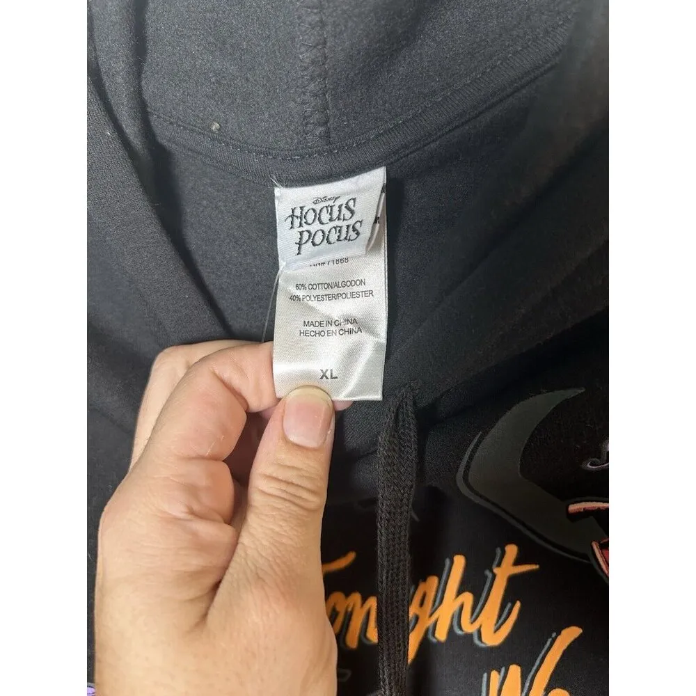 Disney‎ Hocus Pocus Witches Hoodie Women’s Sweatshirt Hooded Black XL - Image 4