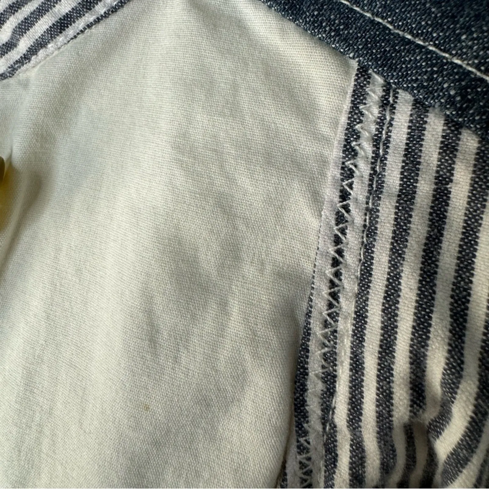 Sundance Button Front Patchwork Jacket Fall Utility Zip Pocket Cream Size 10 - Image 14