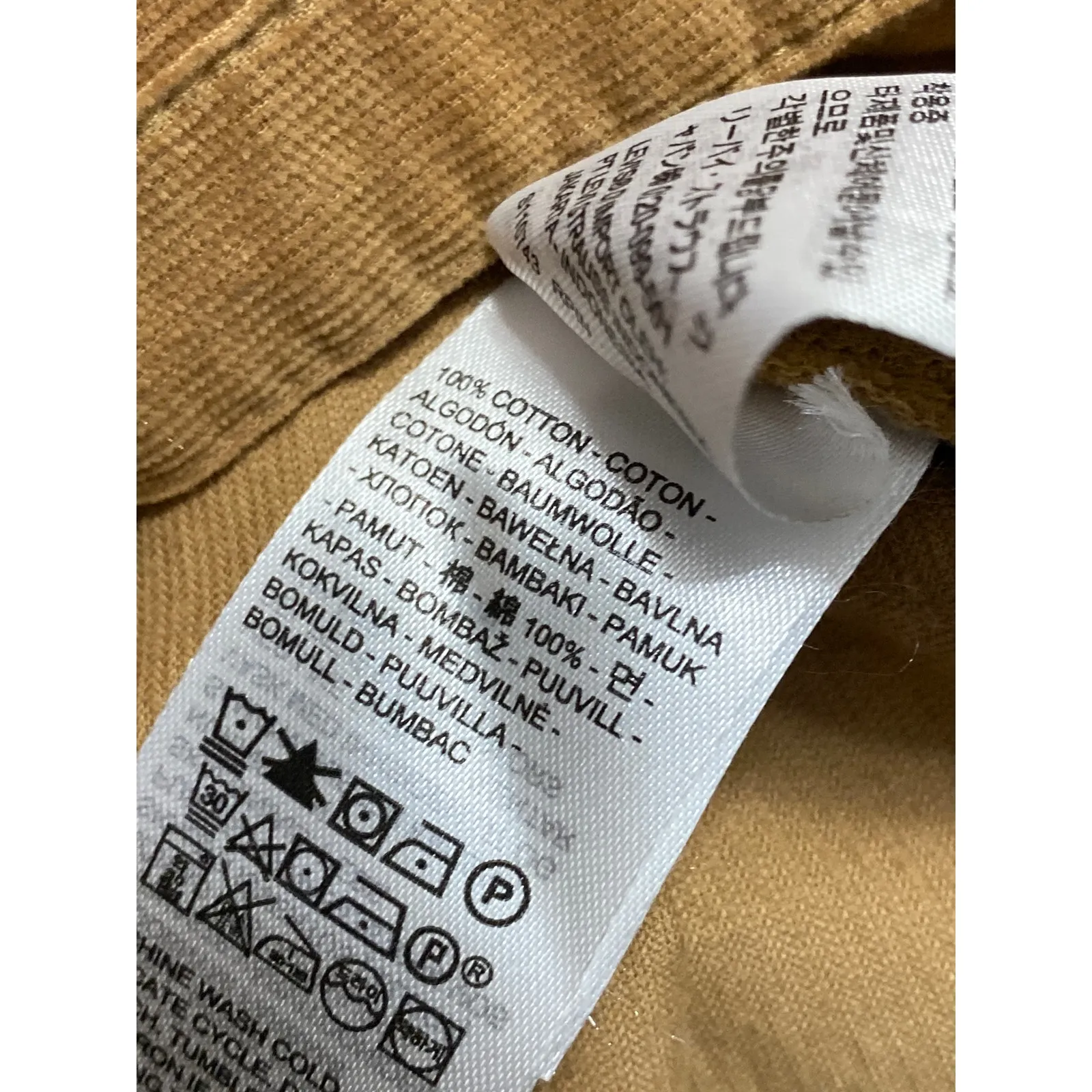 NEW Levi's Women's Tan Corduroy Long Sleeve Western Button Down Shirt Top Size M - Image 5