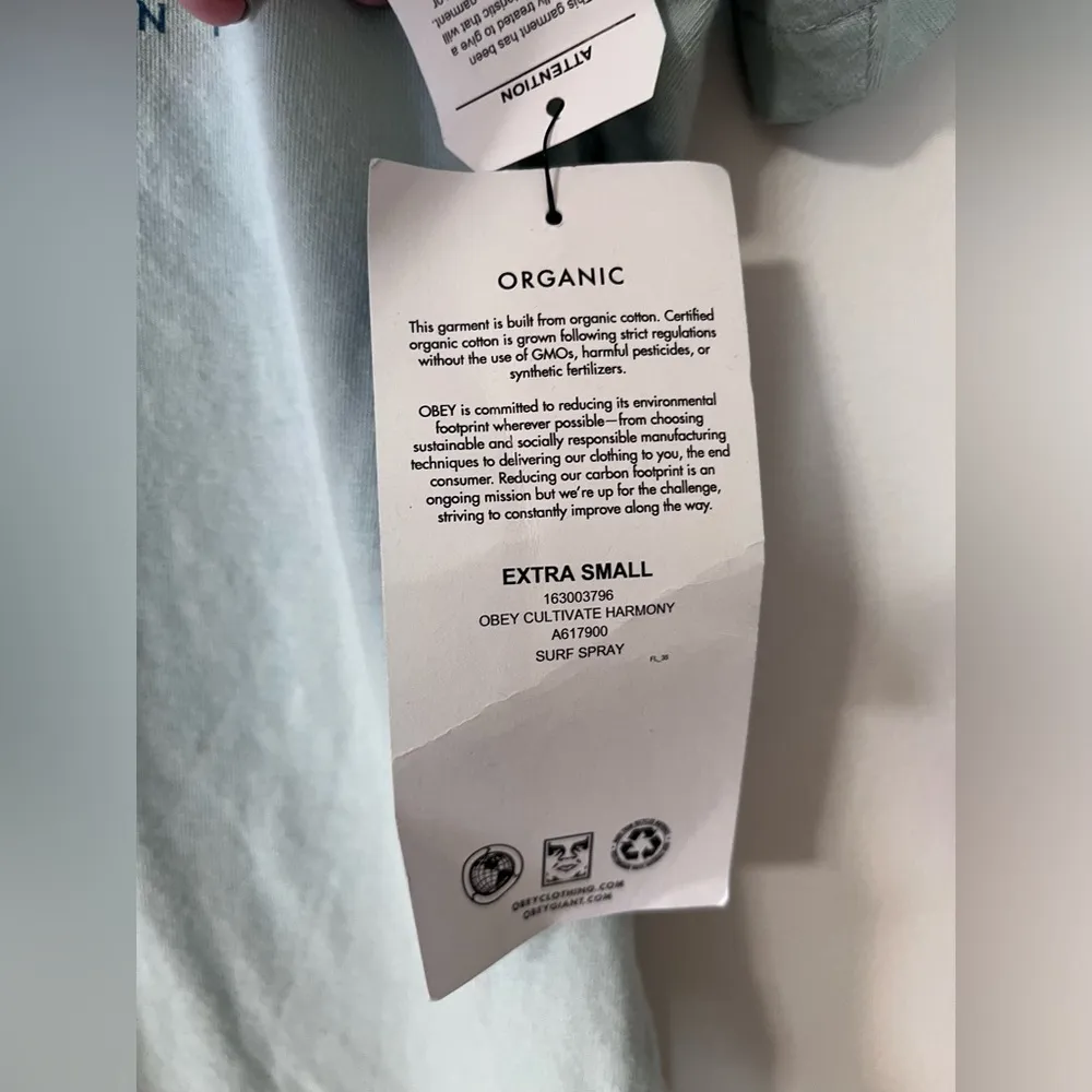 OBEY Organic Cultivate Harmony NWT Graphic Tee Unisex T-Shirt Adult Sz XS - Image 9