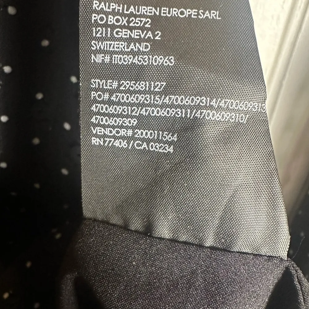 Club Monaco Black Swiss Dot Long Sleeve Wrap Dress - Image 5