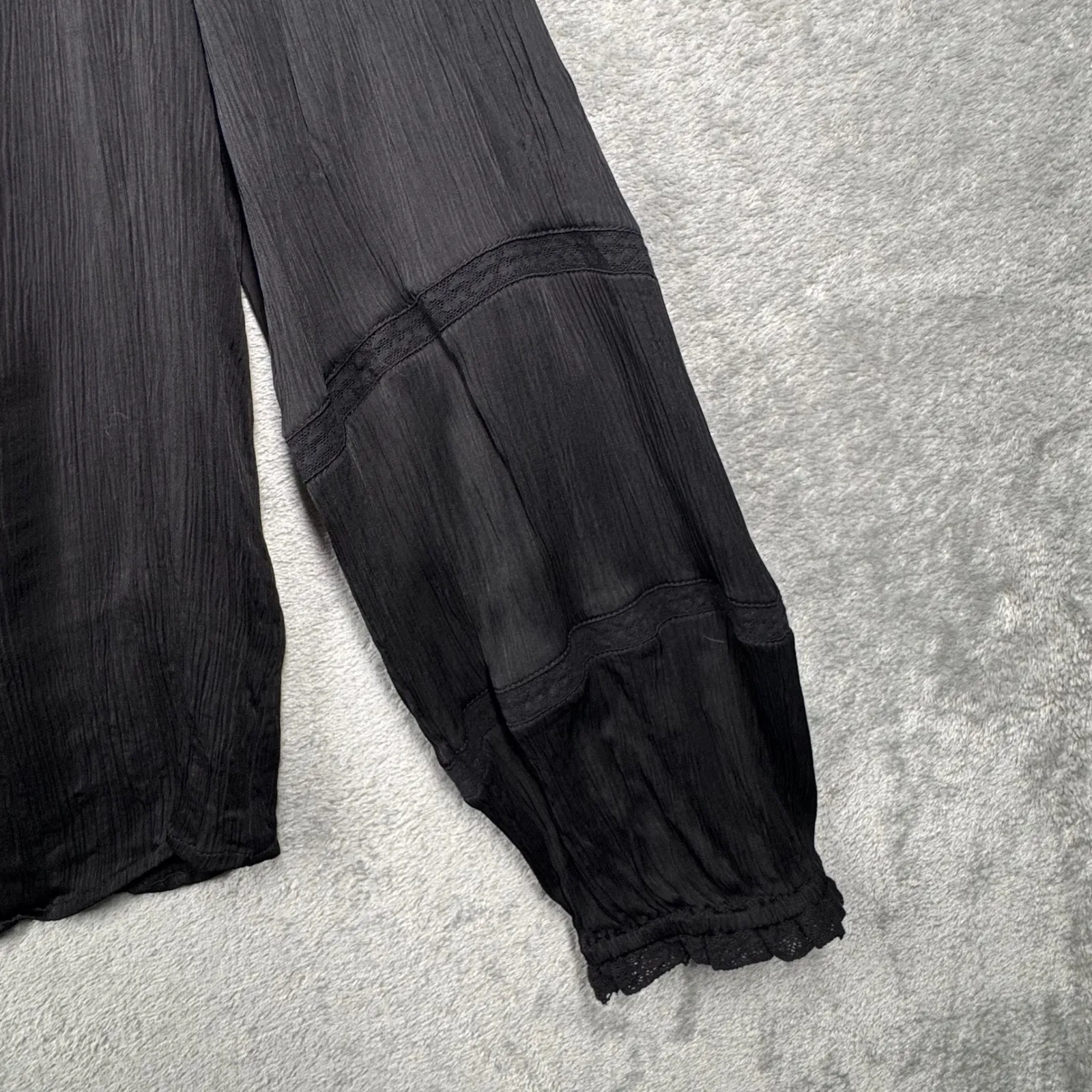 Velvet by Graham‎ & Spencer Blouse Black Long Sleeve V - Image 5