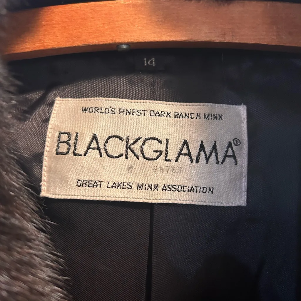 Blackglama Women’s Mink Fur Coat Size 14 – Dark Ranch Real Mink, Vintage Luxury Brown - Image 2