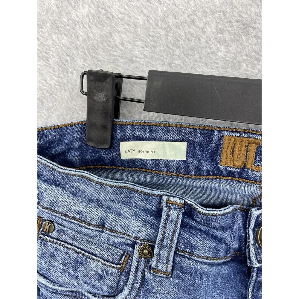 Kut From The Kloth Women's Blue Denim Jeans Cotton Blend Katy Boyfriend Size 4 - Image 9