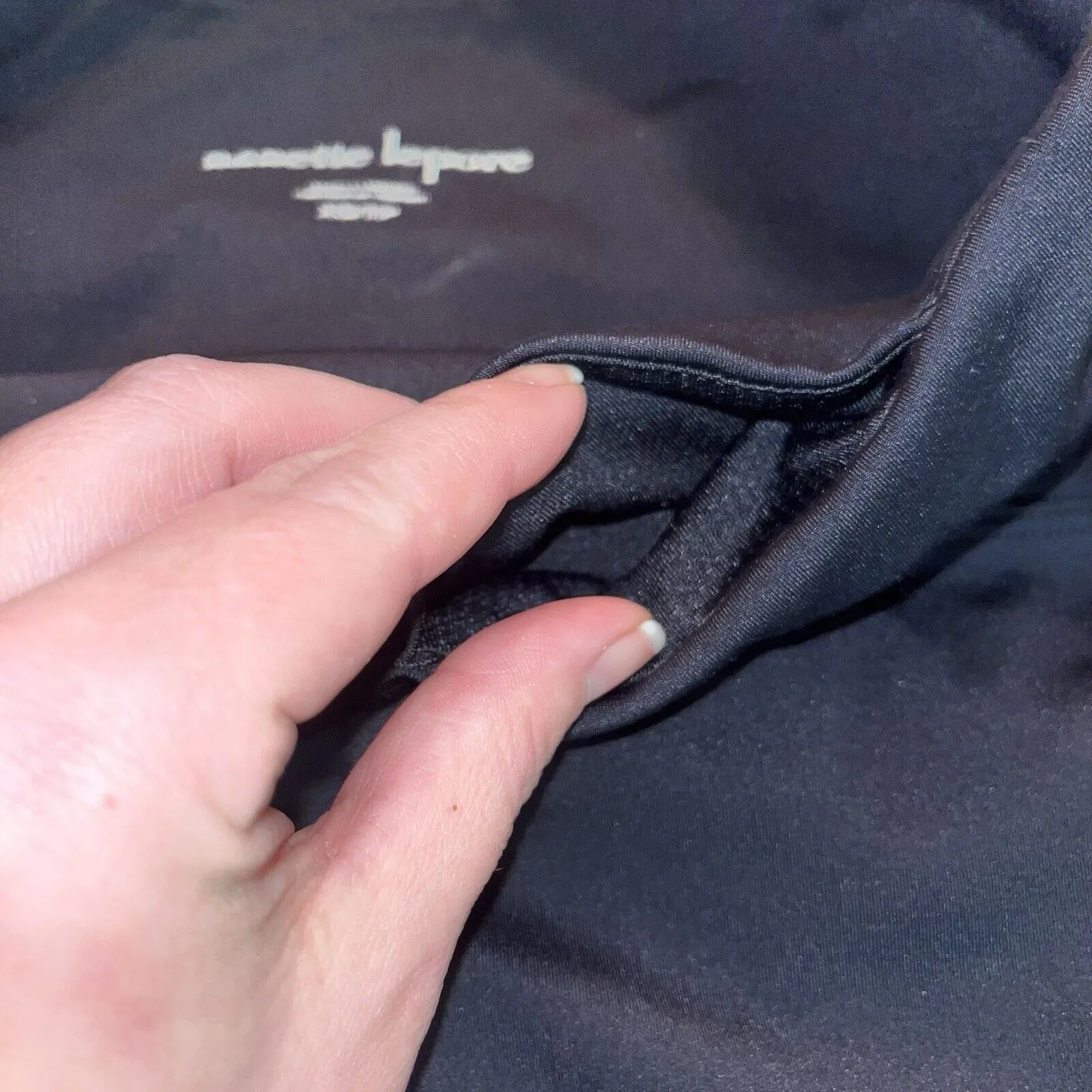 Nanette Lepore Women's Black Leggings Tuxedo Faux Leather Stripe Size XS - Image 7