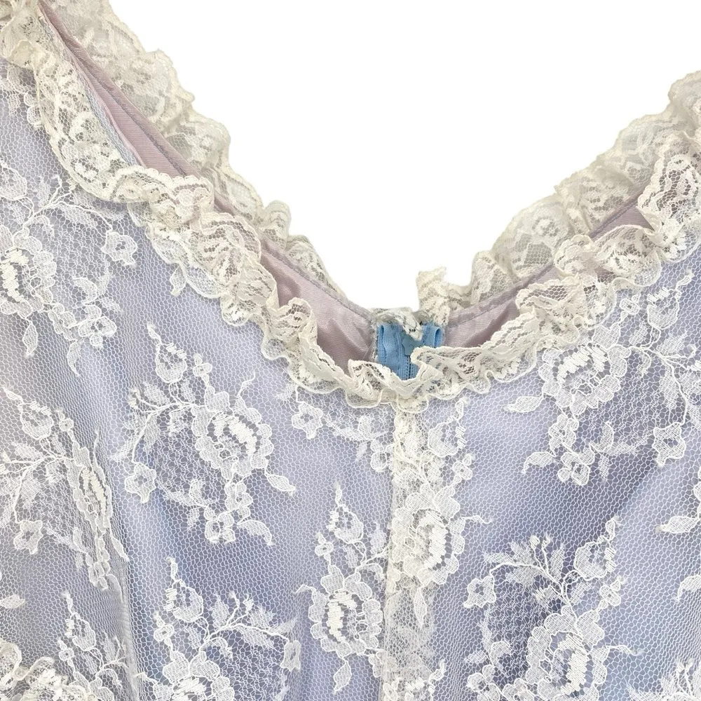 V i n t a g e Gowns By Andrea Of California 1970’s Dress Blue Size 12 - Image 5