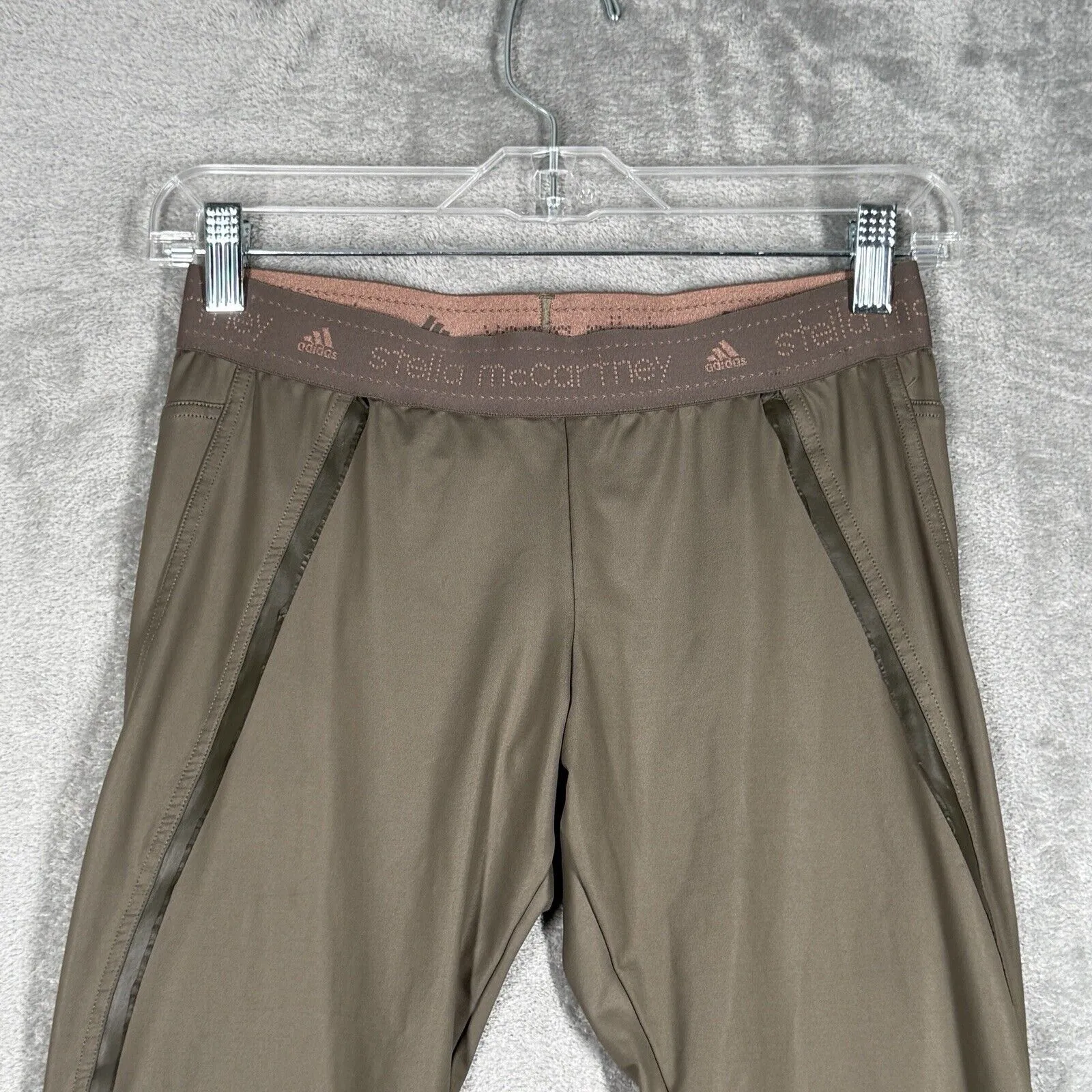 Adidas Stella McCartney‎ Pants Womens Small Olive Green Casual Lounge Athleisure - Image 4