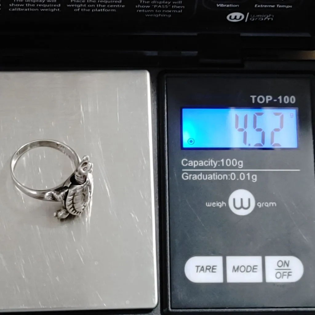 Turtle Tortoise Design Ring Moving Parts Articulated Sterling Silver 925 Nature - Image 5