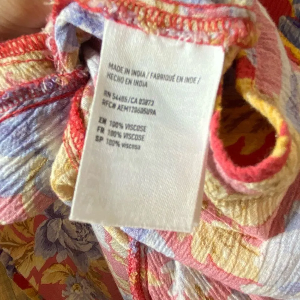 American Eagle Floral Woven Neck Line Dress - Image 6