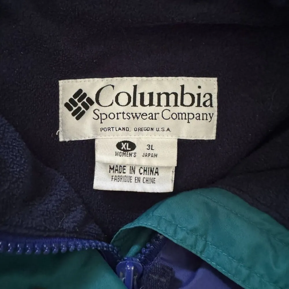Columbia Color Block Purple Green Lined Hooded Travel Outdoor Gorpcore Jacket XL - Image 3