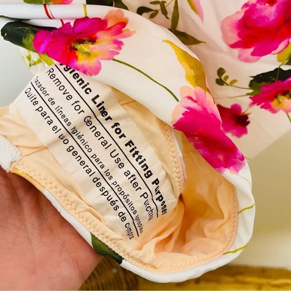 Nanette Lepore Deep‎ Plunge Floral One Piece Swimsuit Swim 14 Flower NEW - Image 7