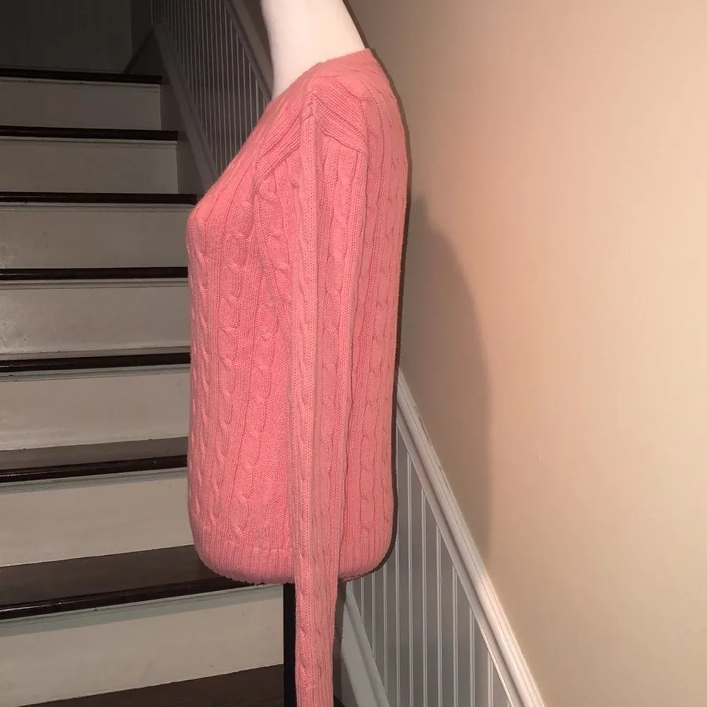LILY PULITZER Women’s Pink Cable Knit Sweater Size S - Image 6