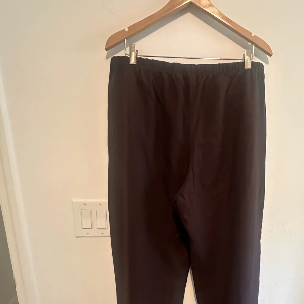 GAP Linen Blend Easy Wide Hem Pants in Terra Brown Sz L Petite - Image 4