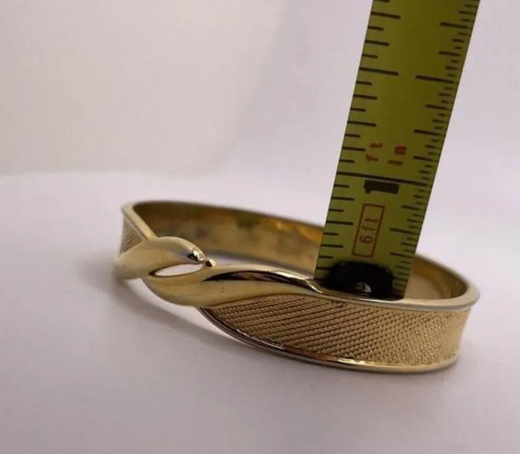 Signed Monet Costume Jewelry Gold Tone Bangle Bracelet - Image 9