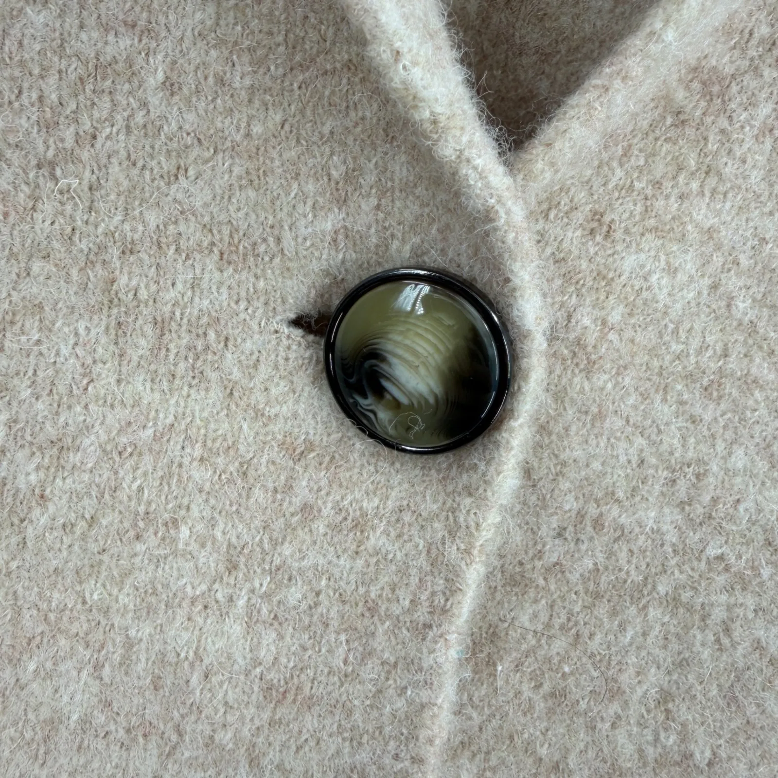 Cocogio Made in Italy Wool Blend Coatigan Cardigan Jacket Beige Womens S Tan - Image 3