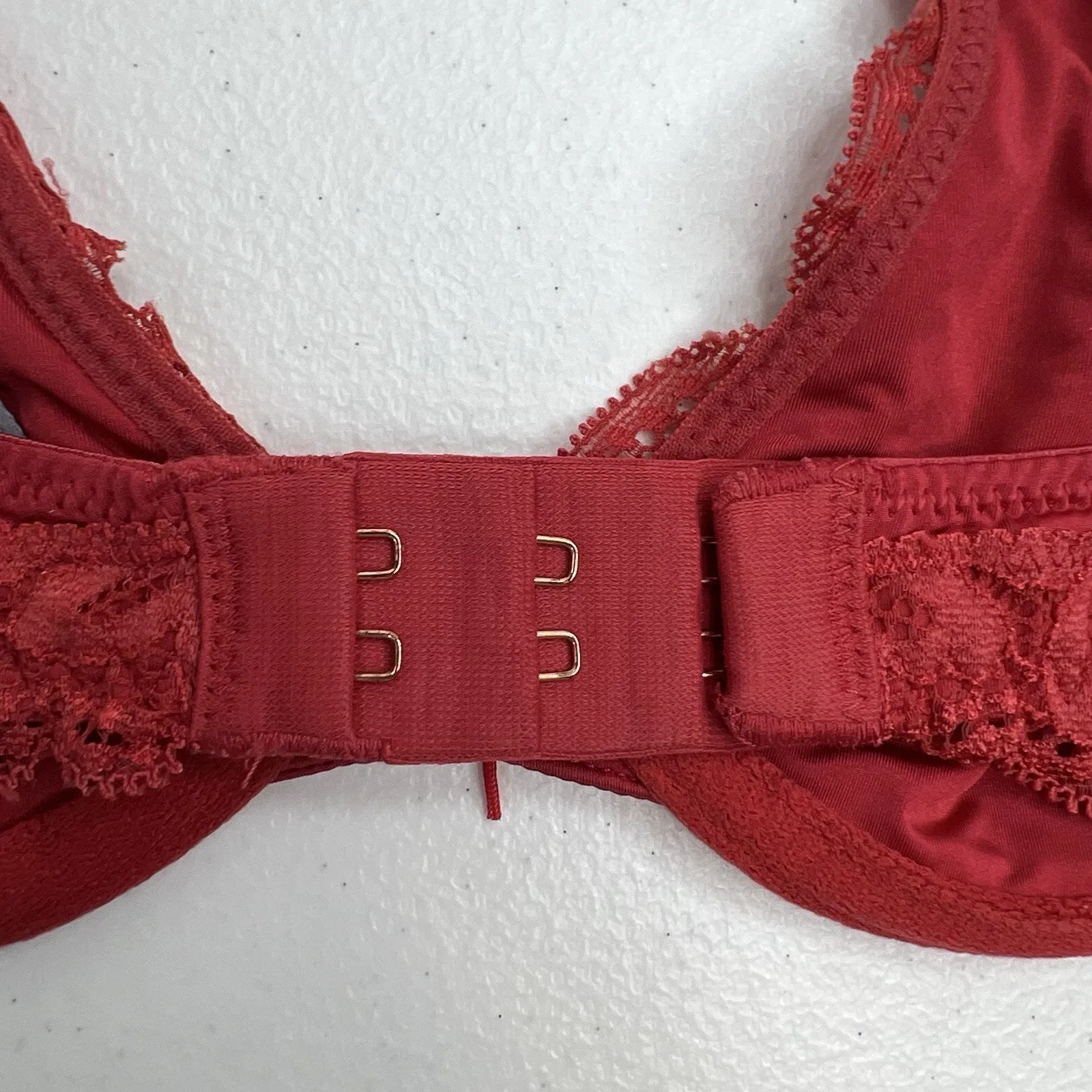 Aerie Happy Size 32A Bra Very Sexy Lined Demi Push Up Underwire Red Lace Plunge - Image 6