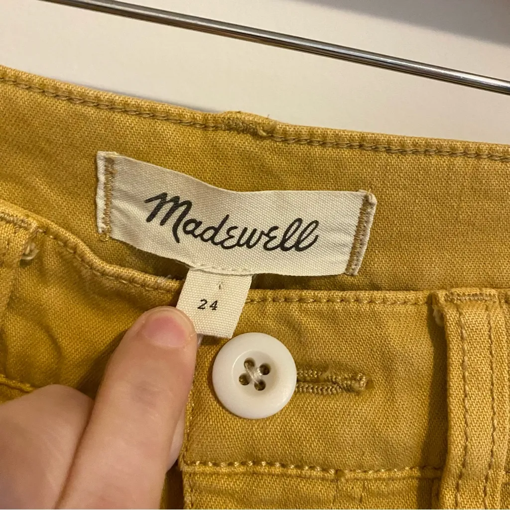Madewell Emmett Cropped Pants in Mustard Yellow size 24 - Image 5