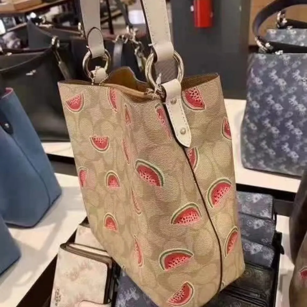coach Small Town Bucket Bag In Signature Canvas With Watermelon Print 1619 - Image 13