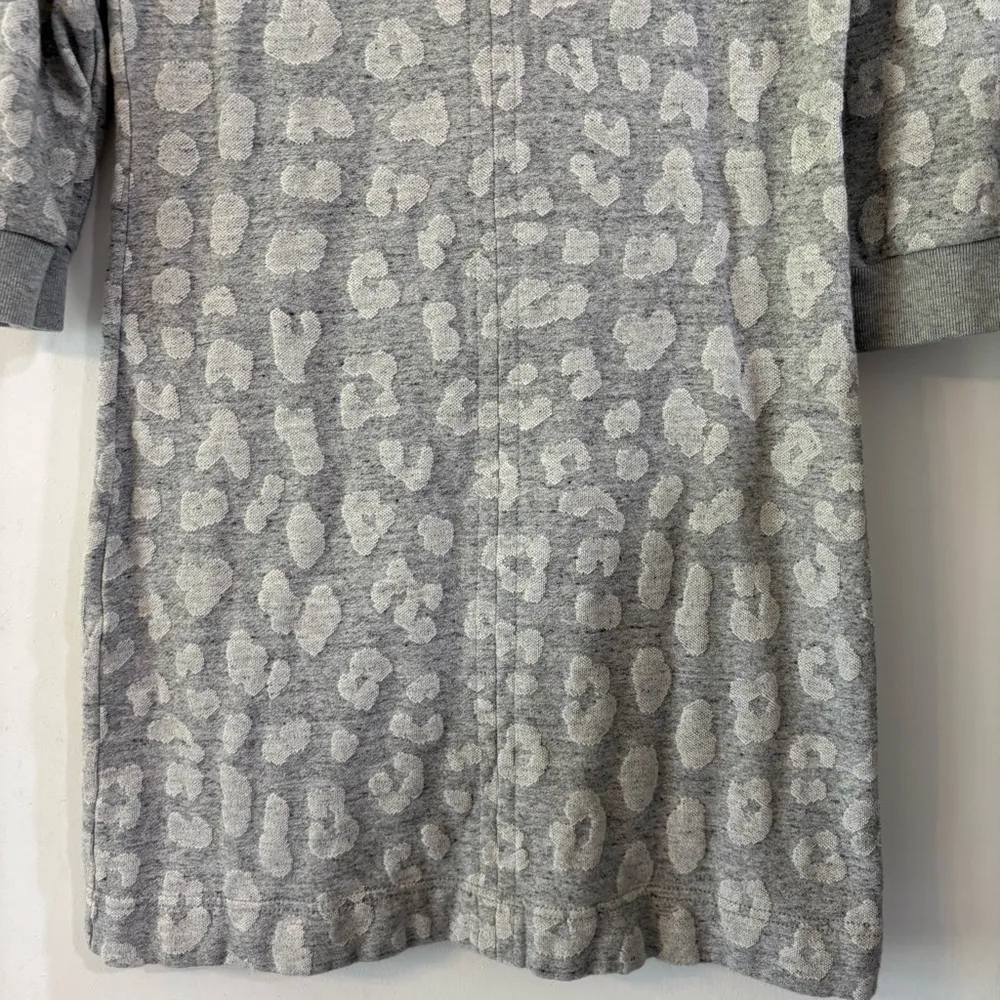 Marc by Marc Jacobs Leona Terry Leopard Print Mini Sweater Dress Light Grey - Image 4