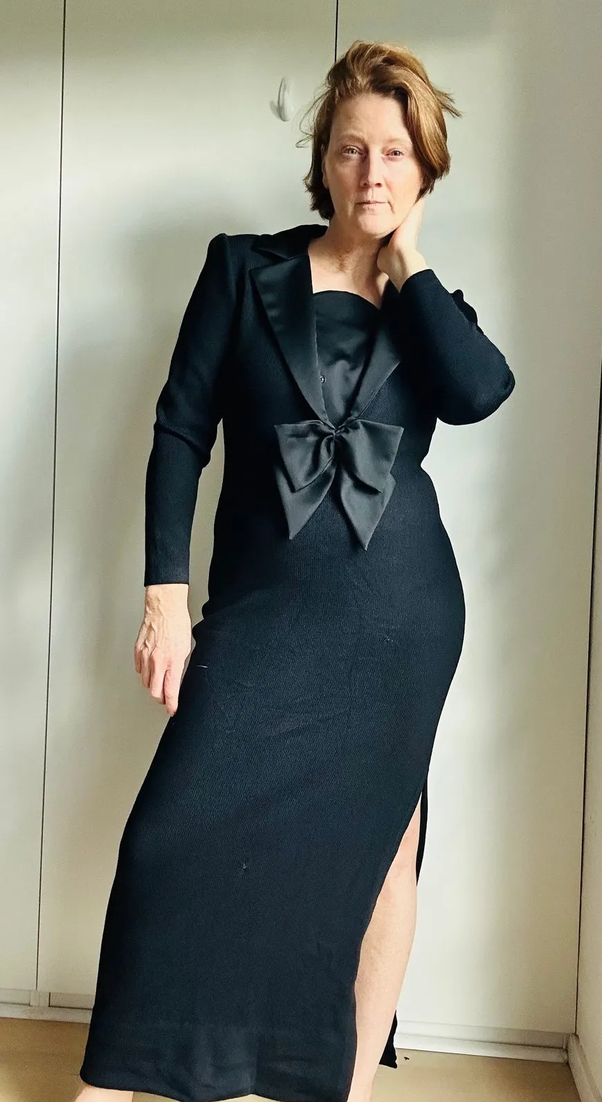 St John Evening Knit Evening Dress Size M 6Full Length Black Cocktail Holiday - Image 1